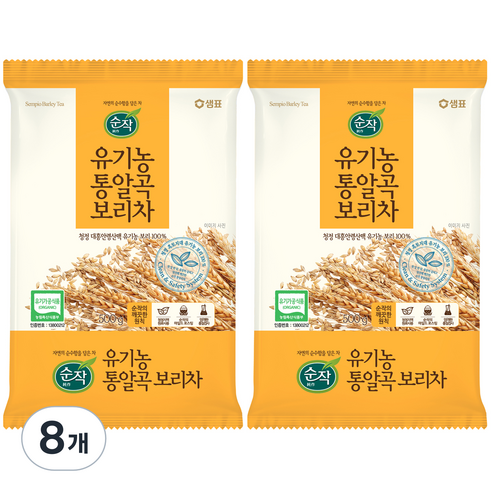 순작 유기농 통알곡 보리차, 500g, 8개