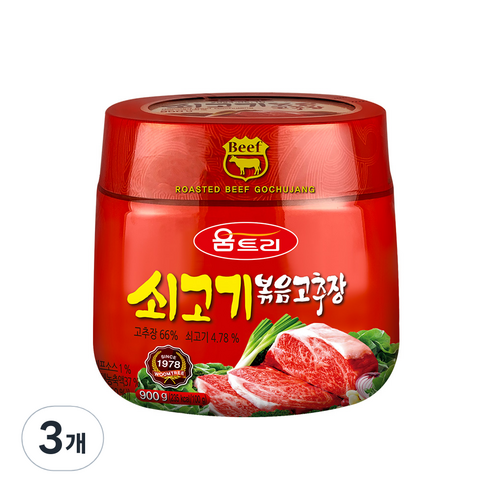 움트리 쇠고기 볶음고추장, 900g, 3개