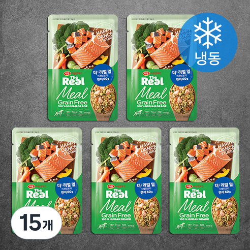 하림펫푸드 전연령 강아지 더리얼 밀 그레인프리 화식사료, 연어, 60g, 15개