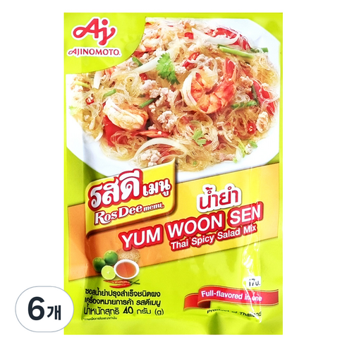 아지노모토 타이 스파이시 샐러드 소스 파우더, 40g, 6개