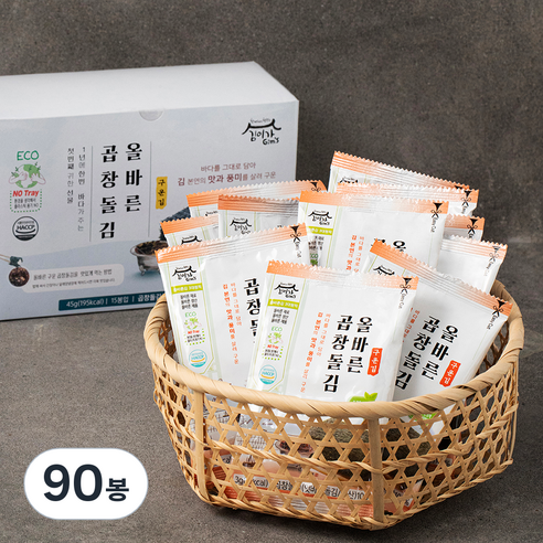김이가 올바른 구운 곱창돌김, 3g, 90개