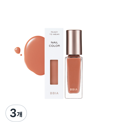 삐아 레디 투 웨어 네일 컬러 매니큐어, NS18 살구청, 7ml, 3개