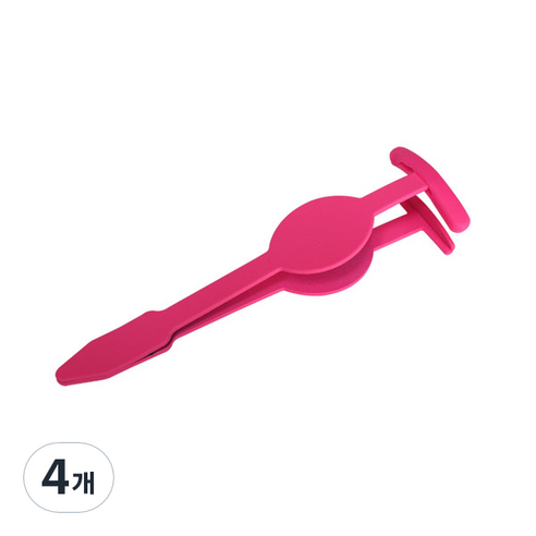 와이츄 속눈썹 집게 와이드형 라운드, 핑크, 4개