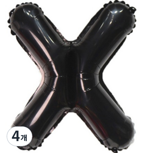 팡파티 레터링 알파벳 풍선 X 40cm, 블랙, 4개