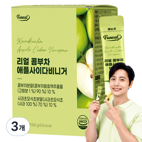 퍼니트 리얼 콤부차 애플사이다비니거, 5g, 30개입, 3개
