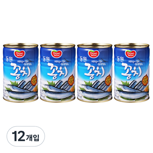 동원 꽁치 통조림, 400g, 12개입