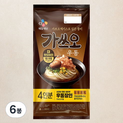 CJ제일제당 가쓰오우동 4인분, 933.2g, 6봉