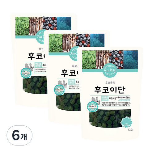 후코홀릭 강아지 건조간식, 후코이단, 120g, 6개