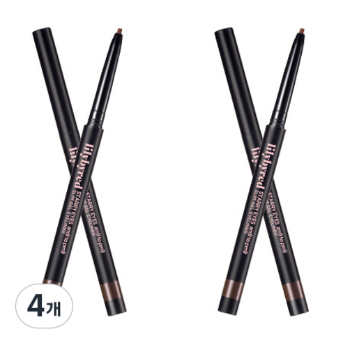 릴리바이레드 슬림 펜슬 아이라이너 0.14g, 3 월넛브라운, 4개