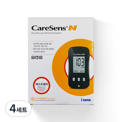 아이센스 케어센스 N 혈당측정기 세트, 4세트