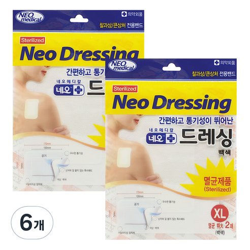 네오 드레싱 멸균 거즈밴드 백색, 2개입, 6개