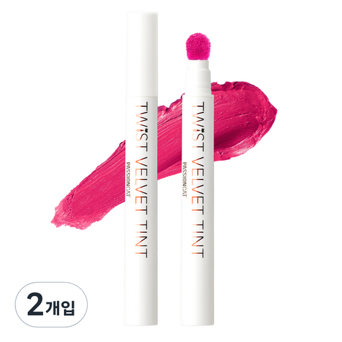 패션캣 트위스트 벨벳틴트, 8호 팝핑 핑크, 3.5g, 2개
