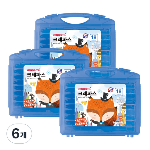 모니주 가방 크레파스 블루, 18색, 6개