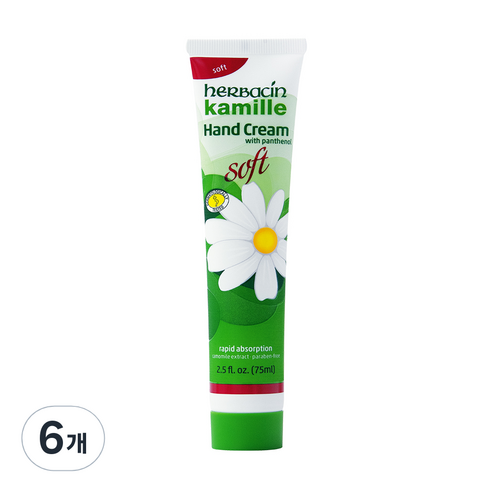 허바신 카밀 소프트 핸드크림 TUBE, 75ml, 6개