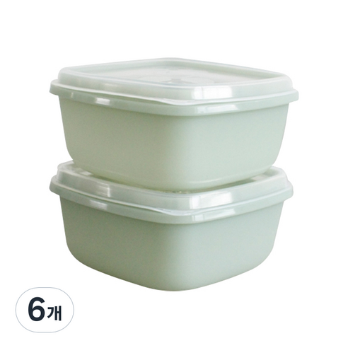 실리콘 용기 밥팩 그린 370ml, 6개