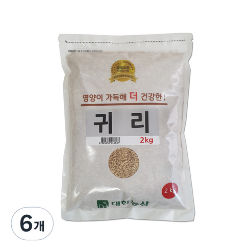 대한농산 귀리, 2kg, 6개