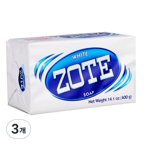 ZOTE 세탁비누 화이트, 400g, 3개