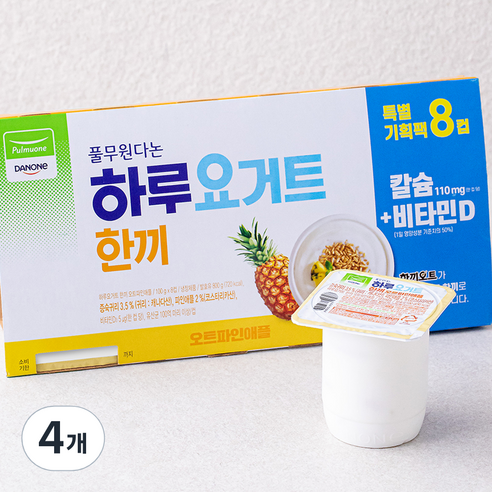 풀무원다논 하루요거트 오트 파인애플, 800g, 4개