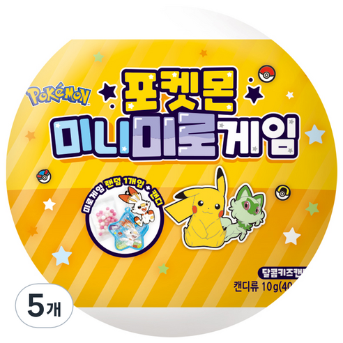 포켓몬스터 미니 미로게임 캔디 랜덤발송, 10g, 5개