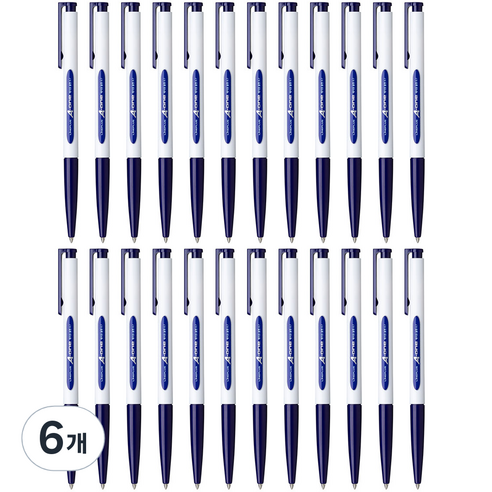 라인플러스 에이원 볼펜 0.5mm 12p, 청색 0.7, 6개
