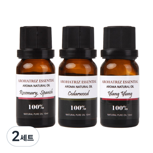 아로하트리즈 에센셜오일 로즈마리 + 시더우드 + 일랑일랑, 10ml, 2개