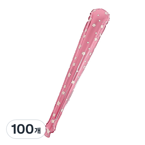마켓감성 스타벨 응원 풍선막대, 핑크, 100개