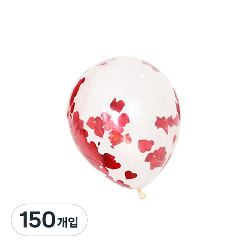 파티팡 컨페티벌룬 30cm, 레드하트, 150개입