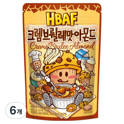 바프 크렘브륄레맛 아몬드, 120g, 6개