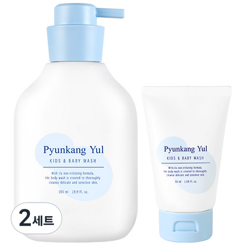 편강율 키즈 앤 베이비 워시 590ml + 여행용 50ml 세트, 2세트