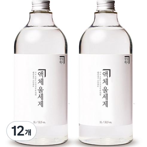 살림백서 액체 울세제 본품, 12개, 1L