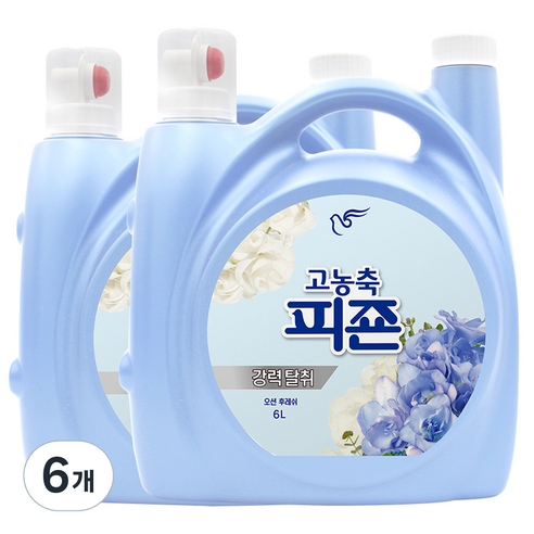 고농축 피죤 강력탈취 오리지널 오션후레쉬 섬유유연제, 6L, 6개