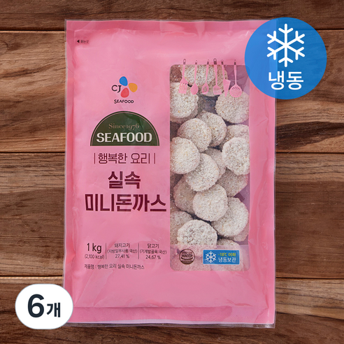 행복한요리 CJ씨푸드 실속 미니돈까스 (냉동), 1kg, 6개