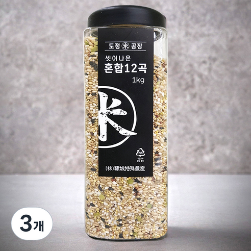 도정공장 씻어나온 혼합 12곡, 1kg, 3개