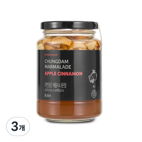 청담라이프 프리미엄 애플 시나몬청, 500ml, 3개