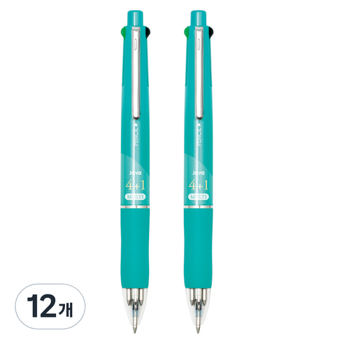 자바펜 제트 4 + 1 멀티펜 0.7mm, 민트, 12개