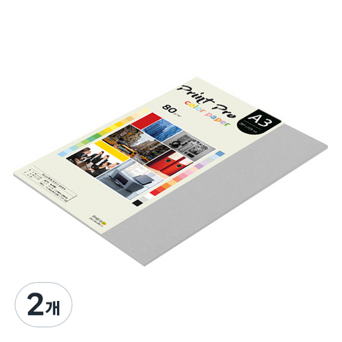 종이문화 프린트프로 칼라복사지 No.31 그레이 80g 31p, A3, 62개
