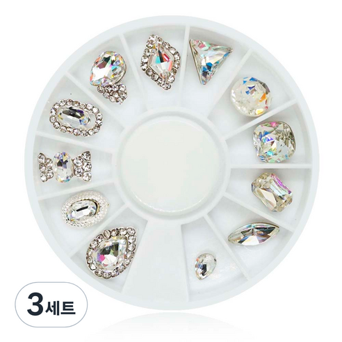 메이브라운 3D 네일스톤 큐빅파츠 A세트, 3세트, 혼합색상