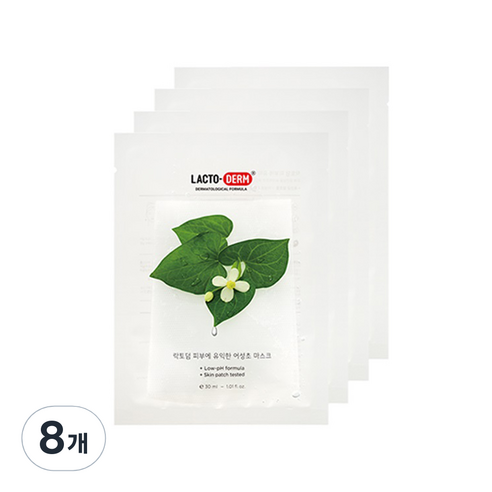 락토덤 피부에 유익한 어성초 시트마스크 30ml, 1개입, 8개