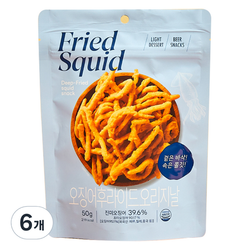 모던하우스 오징어 후라이드 오리지날맛, 50g, 6개