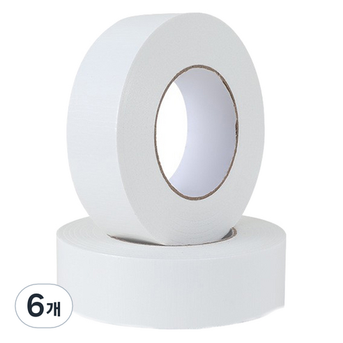 마다꾸미 컬러 폭 넓은 면 청테이프 8cm x 20m, 10 화이트, 6개