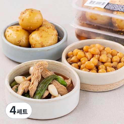 남도애꽃 조림반찬 병아리콩자반 150g + 알감자조림 200g + 닭가슴살장조림 150g 세트, 4세트