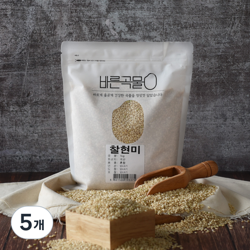 바른곡물 국산 찰현미, 1kg, 5개