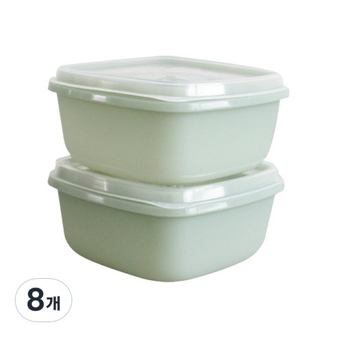 실리콘 용기 밥팩 그린 370ml, 8개