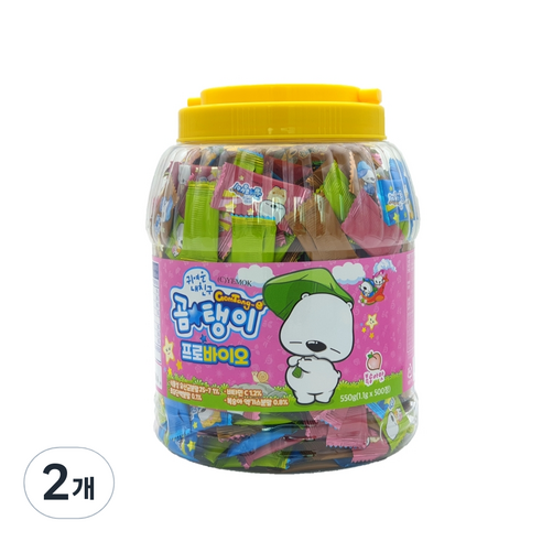 곰탱이 프로바이오 비타민 캔디 500정, 복숭아맛, 550g, 2개