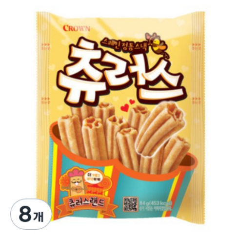 크라운 스페인 정통스낵 츄러스, 84g, 8개