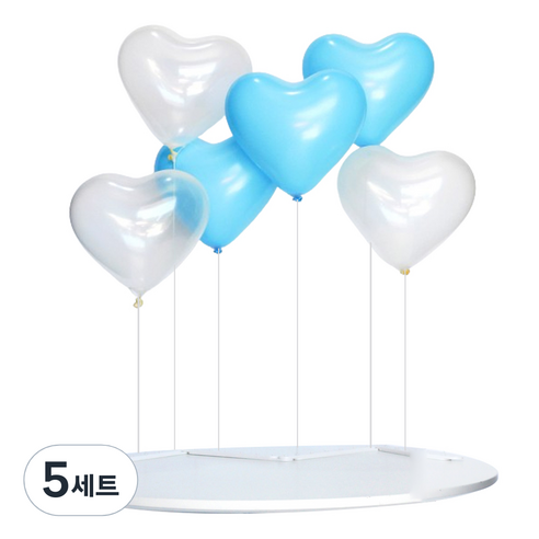 파티쇼 풍선스탠드 하트 세트, 블루, 5세트