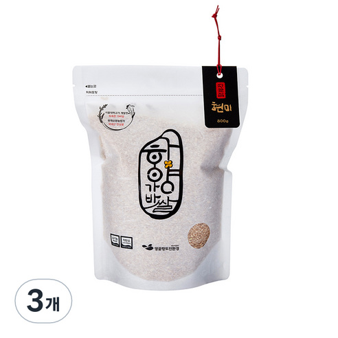 하양가바쌀 유기농 가바 현미, 800g, 3개