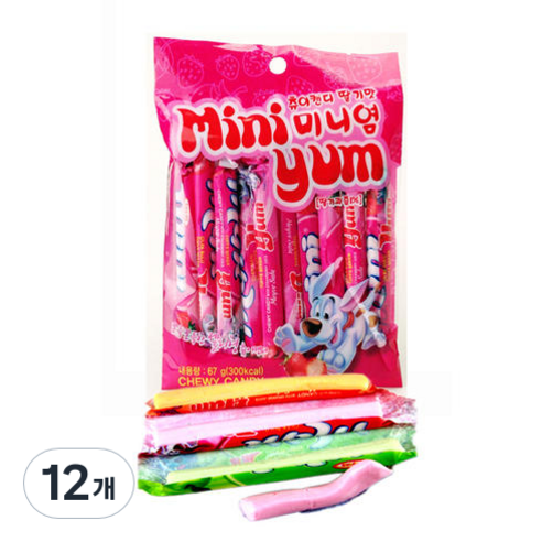 [미니염] 츄이캔디 딸기맛, 12개, 67g
