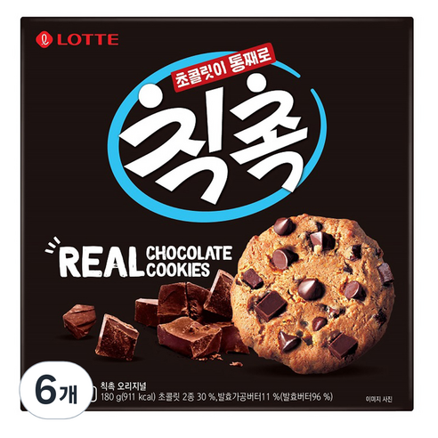 롯데제과 칙촉 오리지널, 180g, 6개