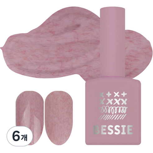 BESSIE 컬러 젤네일, TD22 스모키 핑크, 11ml, 6개